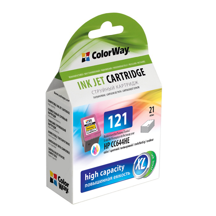 Картридж ColorWay HP CC644HE (№121XL) col. CW-H121XLС (ink level)