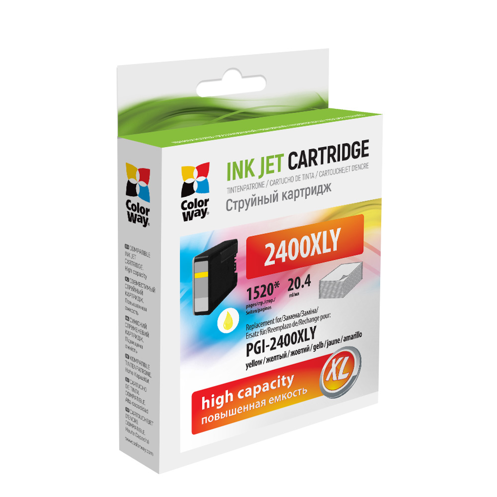 Картридж ColorWay Canon PGI-2400 XL MB5040/MB5340/IB4040 Yellow