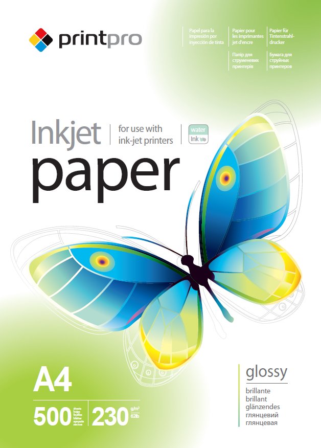Бумага PrintPro глянцевая 230г/м, A4 PG230-500