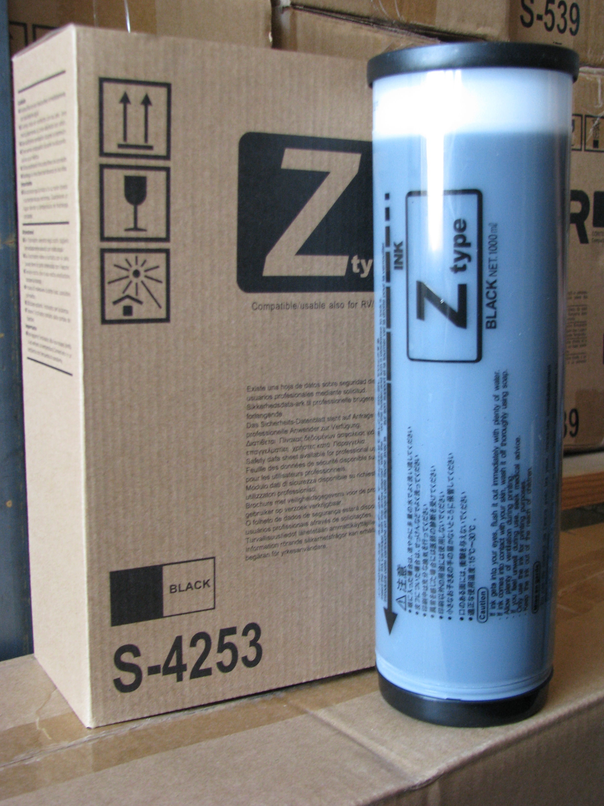 Чернила черные AEBO Riso RZ/ EZ/ MZ -200/ 230/ 300/ 370/ 570/ 590 1000 ml S-4253E